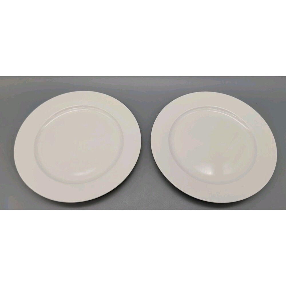 Set of 2 Fortessa Bone China White 8" Salad Plates Wide Rim
